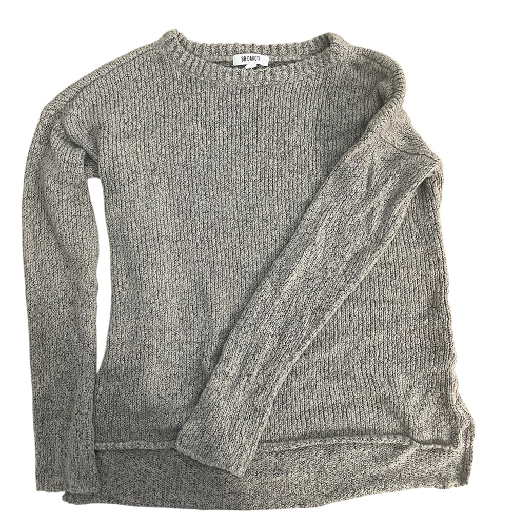 BB Dakota Heathered Gray Crew Neck Sweater